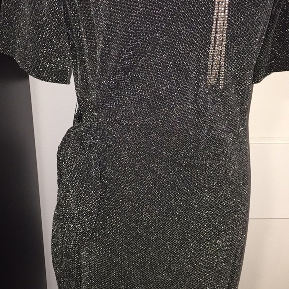 Black Silver Sparkle Dress Sz 10 - Picture 3 of 6